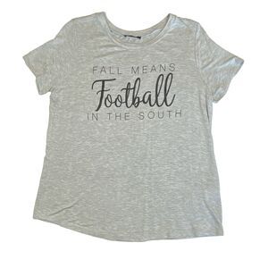 Fall Means Football in the South Short Sleeve Womens T-shirt size L